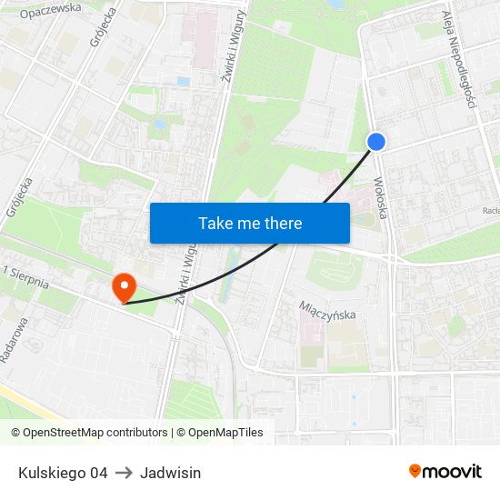 Kulskiego to Jadwisin map