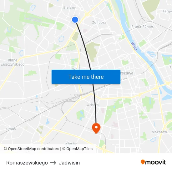 Romaszewskiego to Jadwisin map