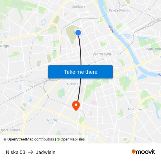 Niska to Jadwisin map