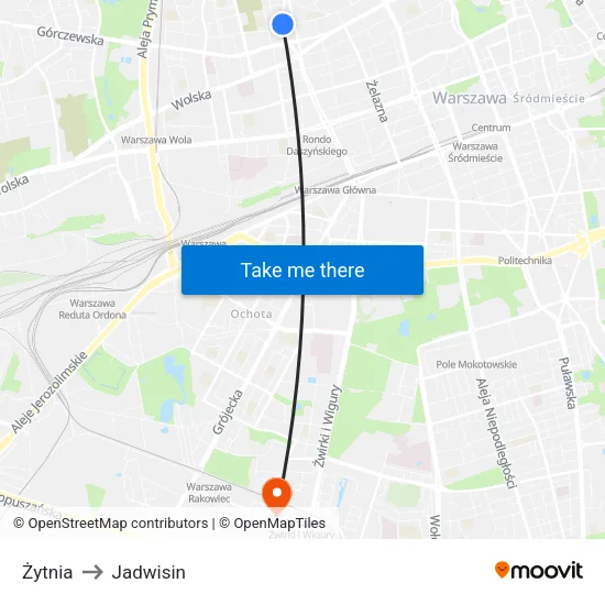 Żytnia to Jadwisin map