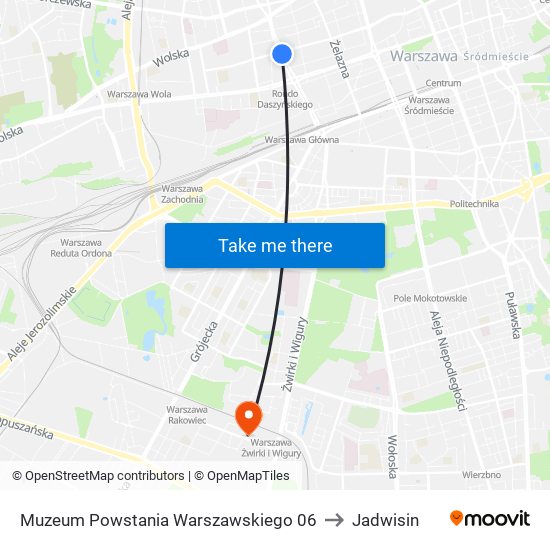 Muzeum Powstania Warszawskiego to Jadwisin map