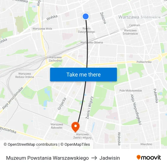 Muzeum Powstania Warszawskiego to Jadwisin map