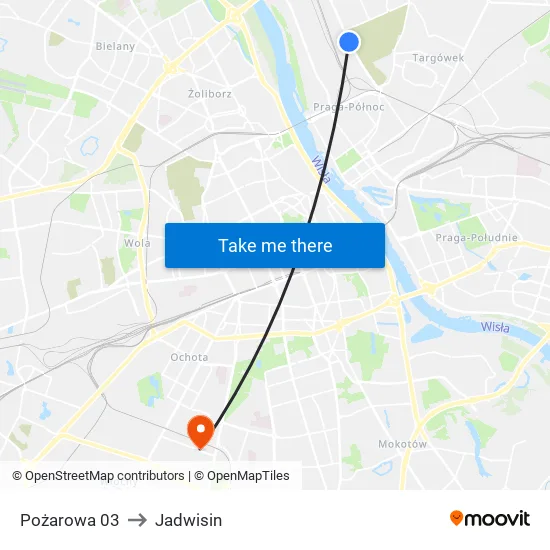 Pożarowa to Jadwisin map