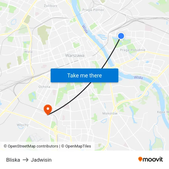 Bliska to Jadwisin map