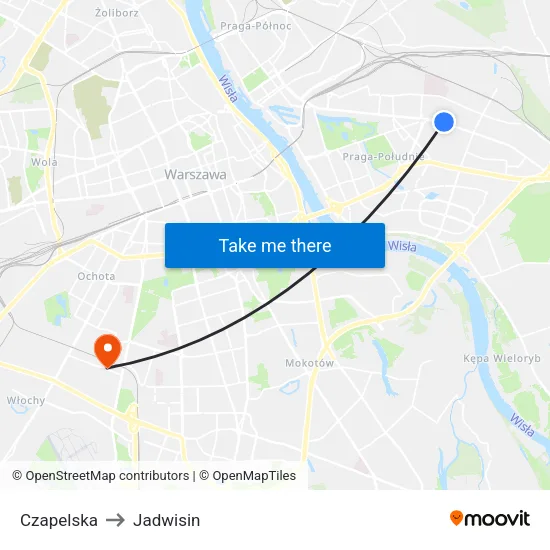 Czapelska to Jadwisin map