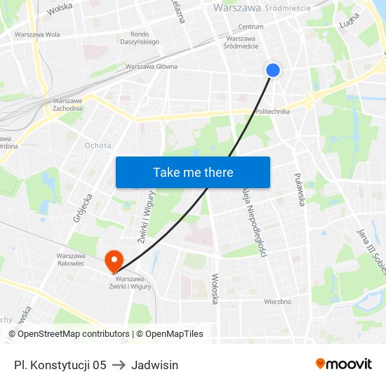 Pl. Konstytucji 05 to Jadwisin map