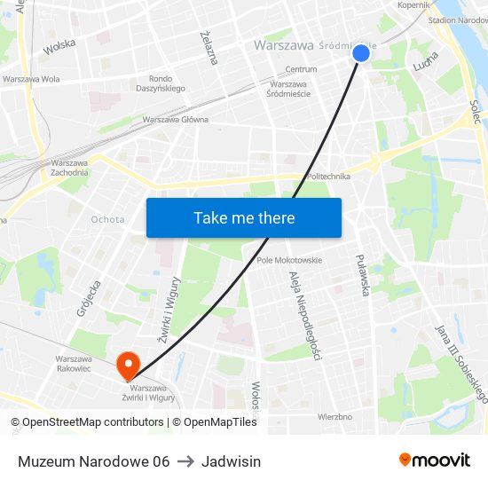 Muzeum Narodowe to Jadwisin map