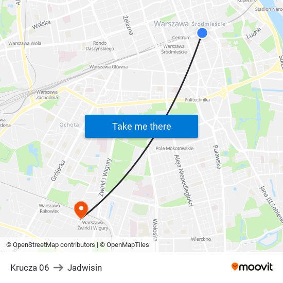 Krucza to Jadwisin map