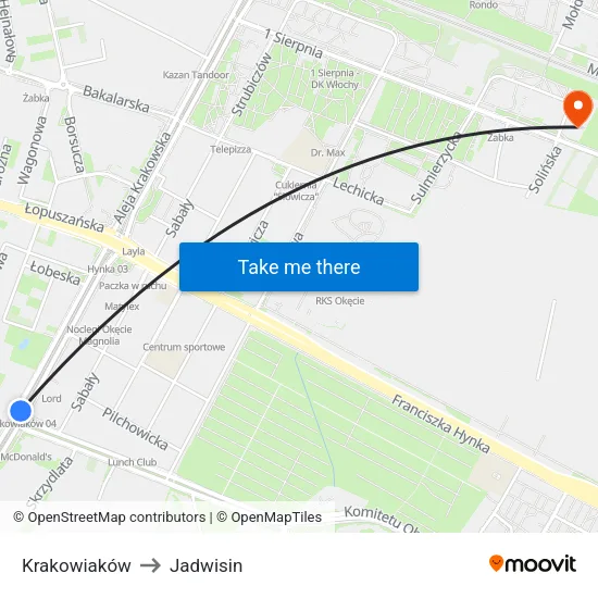 Krakowiaków to Jadwisin map