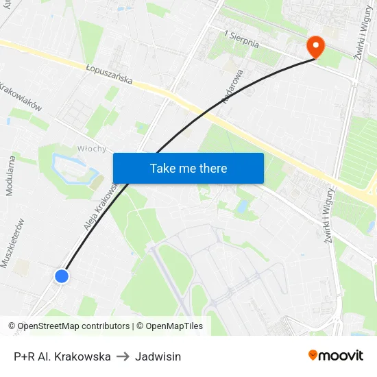 P+R Al. Krakowska to Jadwisin map