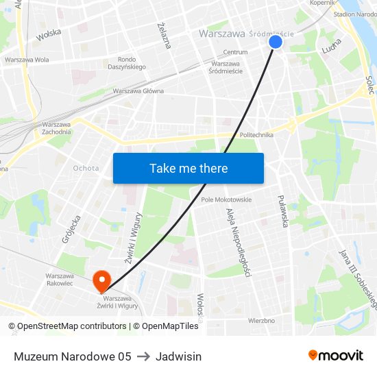 Muzeum Narodowe 05 to Jadwisin map