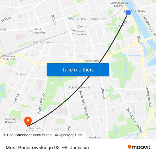 Most Poniatowskiego 03 to Jadwisin map