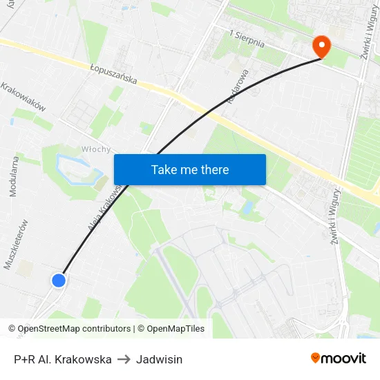 P+R Al. Krakowska to Jadwisin map