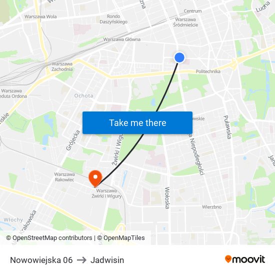 Nowowiejska 06 to Jadwisin map