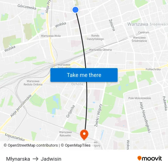 Młynarska to Jadwisin map