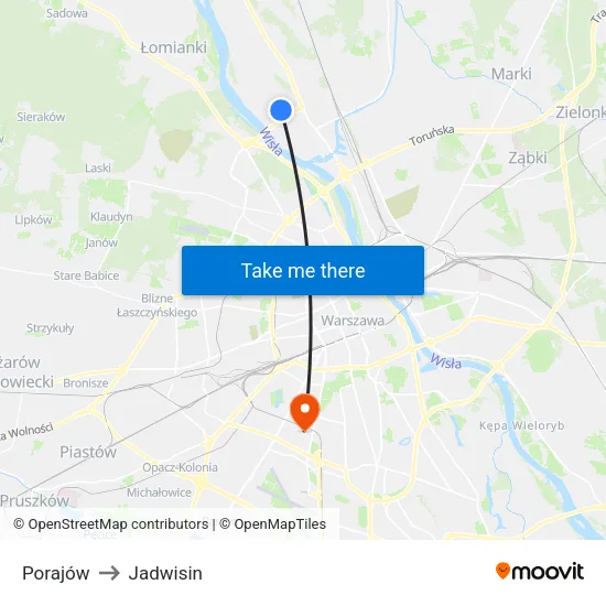 Porajów to Jadwisin map