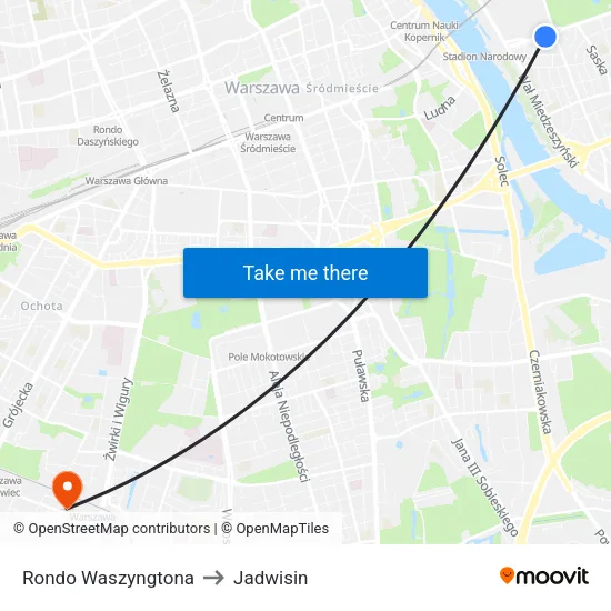 Rondo Waszyngtona to Jadwisin map