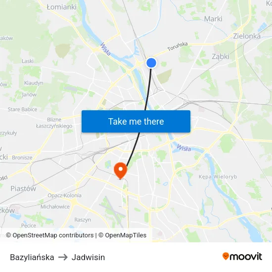 Bazyliańska to Jadwisin map