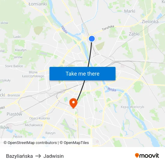 Bazyliańska to Jadwisin map