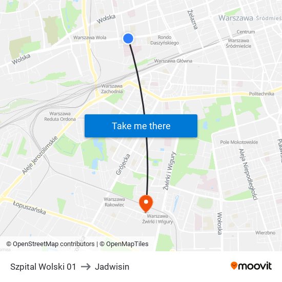 Szpital Wolski 01 to Jadwisin map