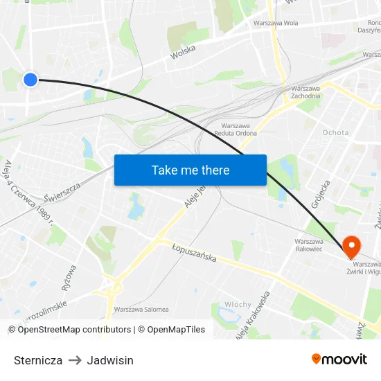 Sternicza to Jadwisin map