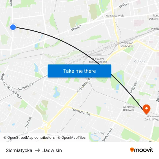 Siemiatycka to Jadwisin map