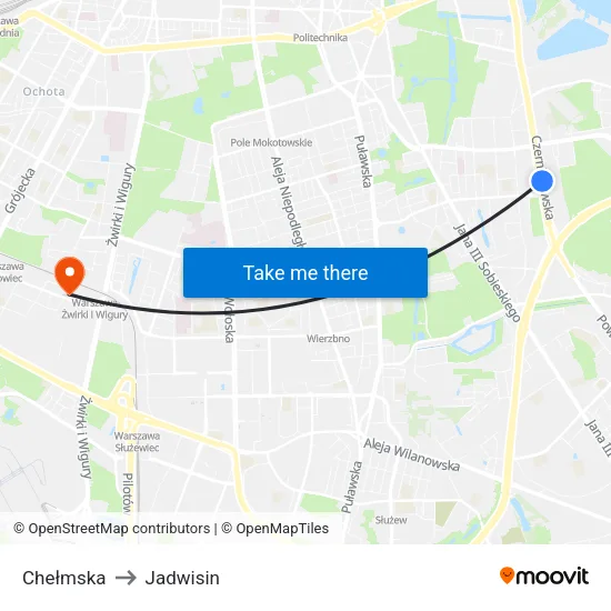 Chełmska to Jadwisin map