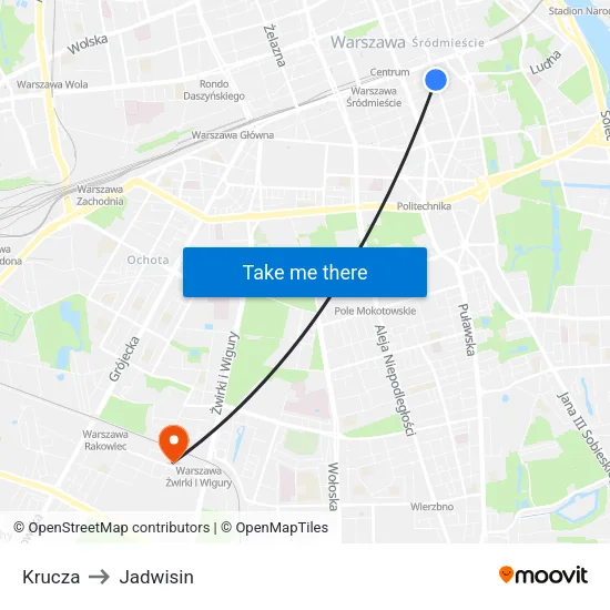Krucza to Jadwisin map
