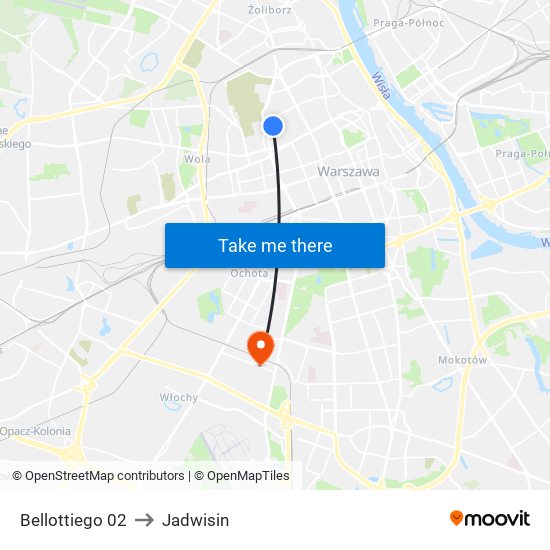 Bellottiego to Jadwisin map