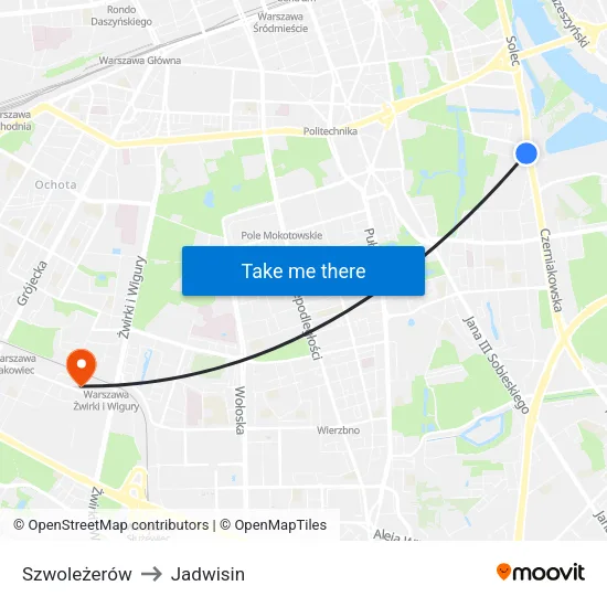Szwoleżerów to Jadwisin map