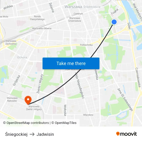 Śniegockiej to Jadwisin map