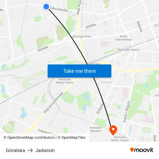 Góralska to Jadwisin map