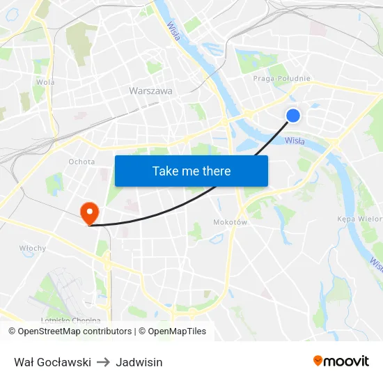 Wał Gocławski to Jadwisin map