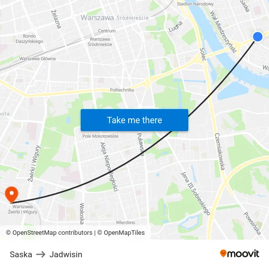 Saska to Jadwisin map