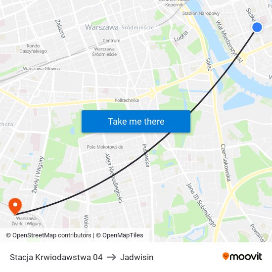 Stacja Krwiodawstwa 04 to Jadwisin map