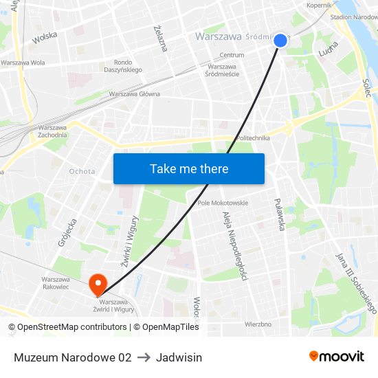 Muzeum Narodowe to Jadwisin map