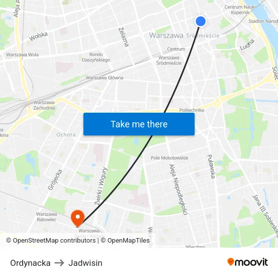 Ordynacka to Jadwisin map