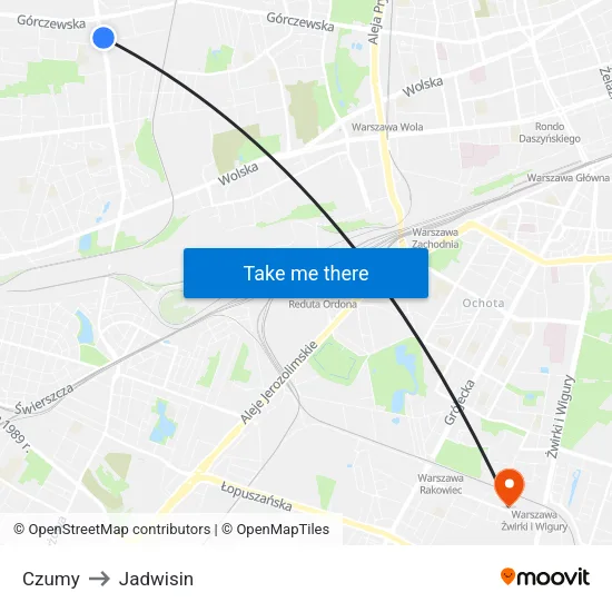 Czumy to Jadwisin map