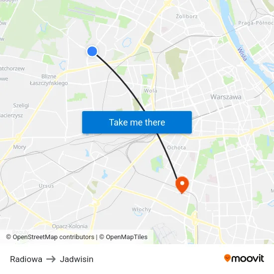 Radiowa to Jadwisin map