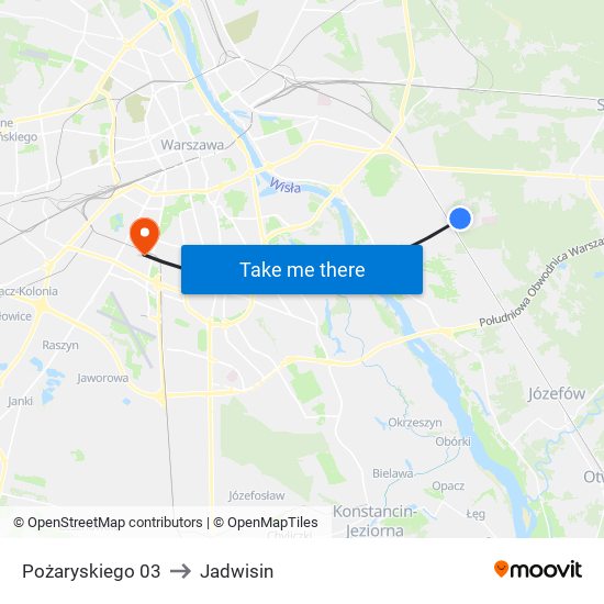 Pożaryskiego 03 to Jadwisin map