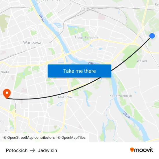 Potockich to Jadwisin map
