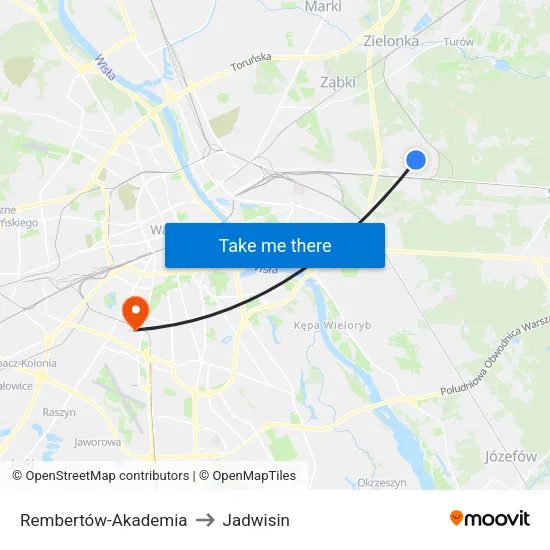 Rembertów - Akademia to Jadwisin map