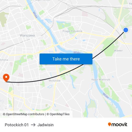 Potockich 01 to Jadwisin map