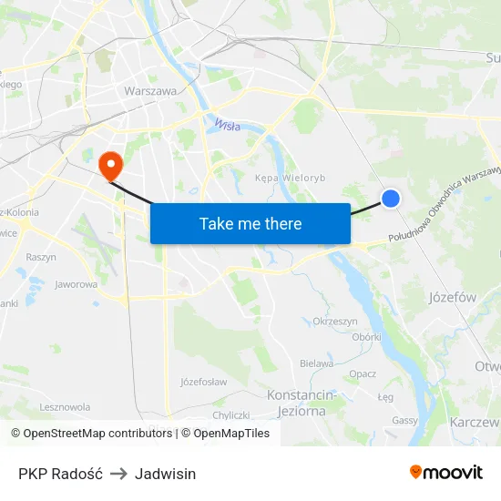 PKP Radość to Jadwisin map