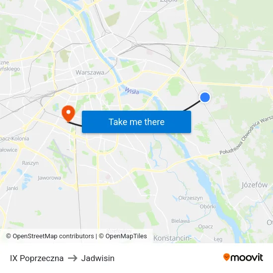 IX Poprzeczna to Jadwisin map