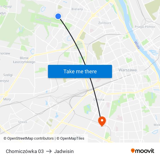 Chomiczówka to Jadwisin map