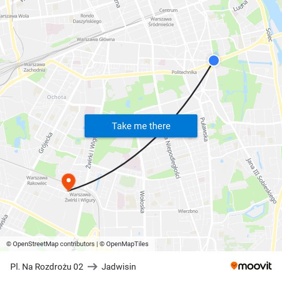 Pl. Na Rozdrożu 02 to Jadwisin map