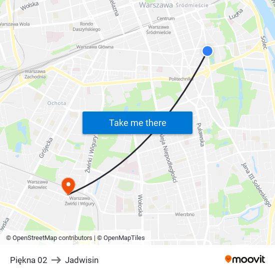 Piękna 02 to Jadwisin map