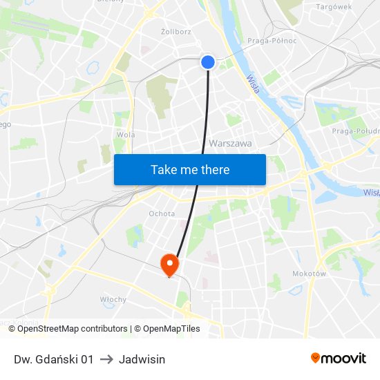 Dw. Gdański 01 to Jadwisin map