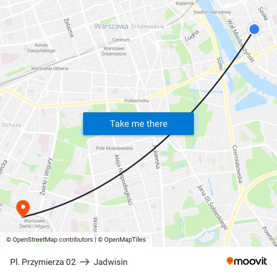 Pl. Przymierza to Jadwisin map